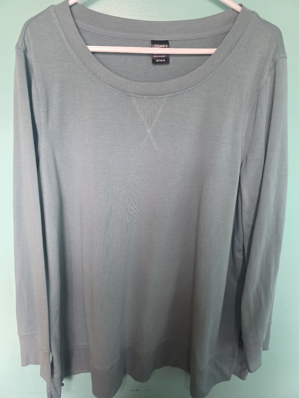 Jockey Women's Scoop Neck Long Sleeve Sweater in Sage
